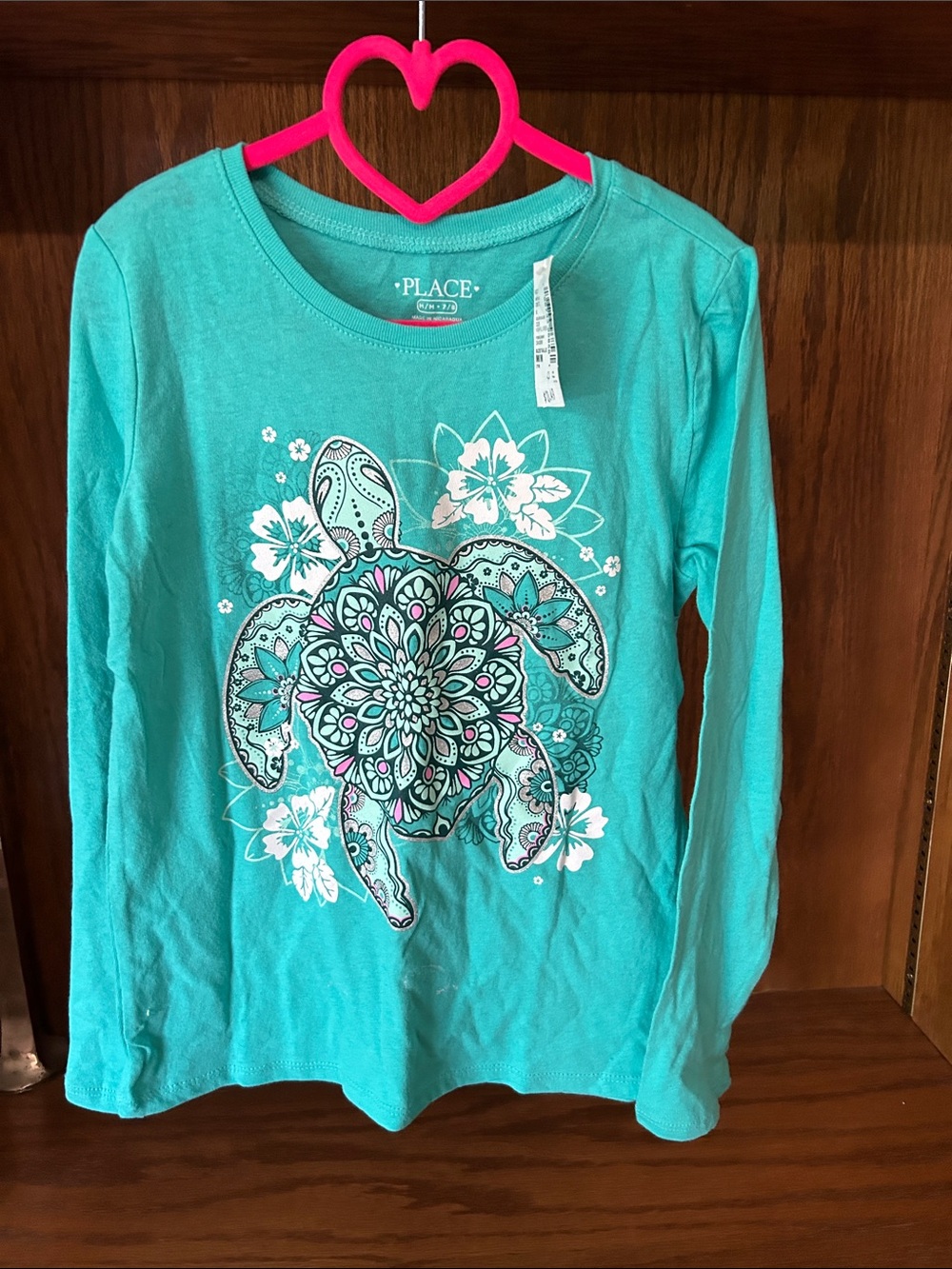 The Children's Place Teal Long Sleeve Turtle Mandala Graphic Tee